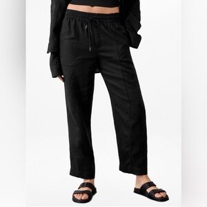Athleta Black Cropped Wide-Leg Pants